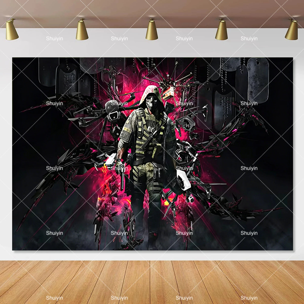 Call of Duty Theme Backdrop Kids Birthday Decorations Party Supplies Banner Poster Stimulating Game Boys Favor Gifts Photo Props