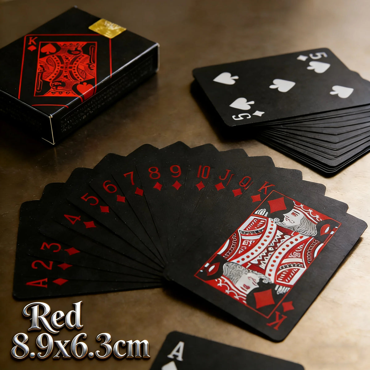 Playing Cards Game Poker Cards Board Child Kid Toy Waterproof Plastic PVC Black Blue Red Yellow Green Deck Card High-End Classy