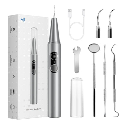 CURVY MOON Visible Electric Ultrasonic Tooth Cleaner with Camera Tartar Remover Tooth Stain Cleaning Tools Teeth Whitening Care