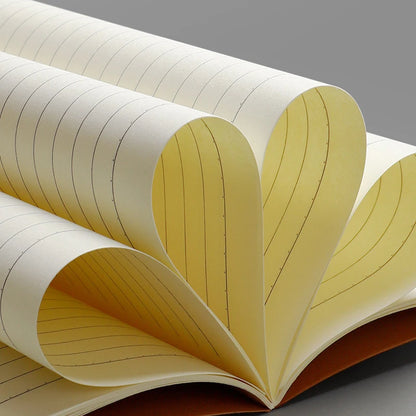 6 pcs A4 Kraft Paper Notebook,36 Sheets 72 Pages/Book Horizontal Line Blank Grid Inner Page Student Learning Testbook QP-66