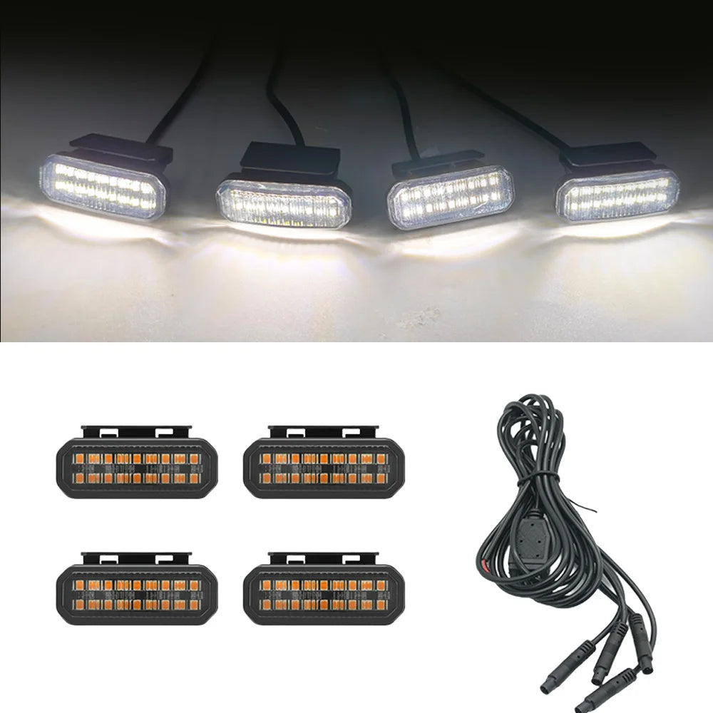 For Toyota Land Cruiser Prado LC250 LED Grille Light Front Bumper Safety Warning Signal Lamp With Wiring Harness