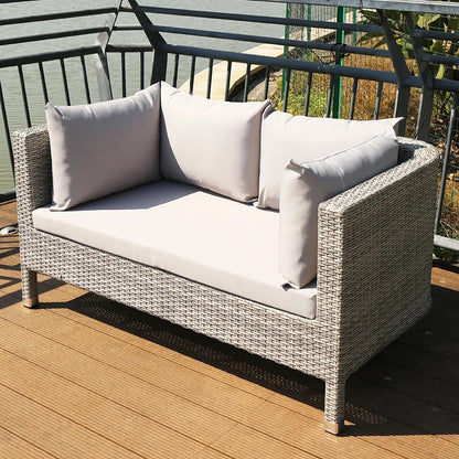 Outdoor Sofa Leisure Set, Garden Terrace Chair, Courtyard Balcony Double , -Woven Outdoor Imitation Rattan Sofa