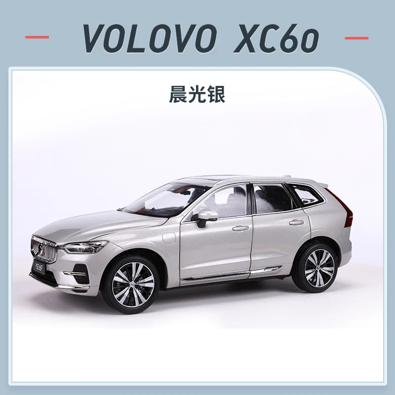 1/18 XC60 2022 SUV Diecast Alloy Car Model Toys Hobby kids gifts White/Silver/Gray Gift Collection Ornaments Display