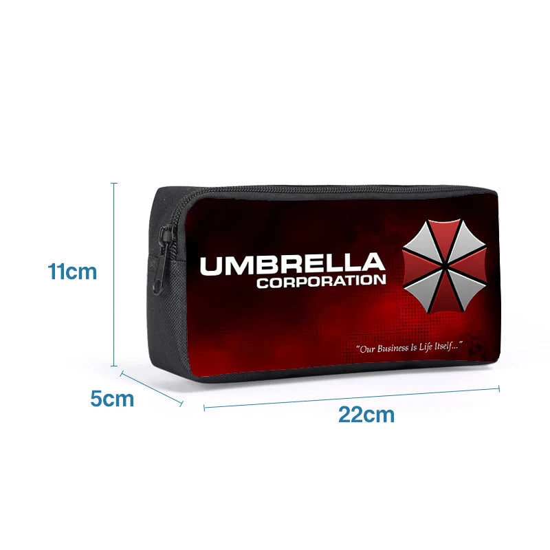 Cartoon Figure Resident Evil Print Pencilcase Kids Back To School Pencilbag Umbrella Corporation Stationary Storage Pouch Gifts