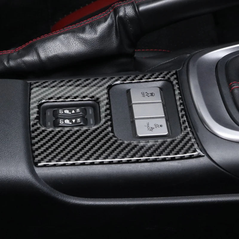 Real Carbon Fiber For Subaru BRZ/Toyota GR86 2021- Center Console Button Panel Trim Sticker Car Interior Tuning Accessories