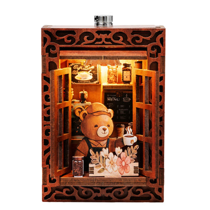 Fridge Magnet DIY Book Nook Kit 3D Puzzle Toy Dollhouse Shop Animal Mini House Furniture Creative Assembly Model Decoration