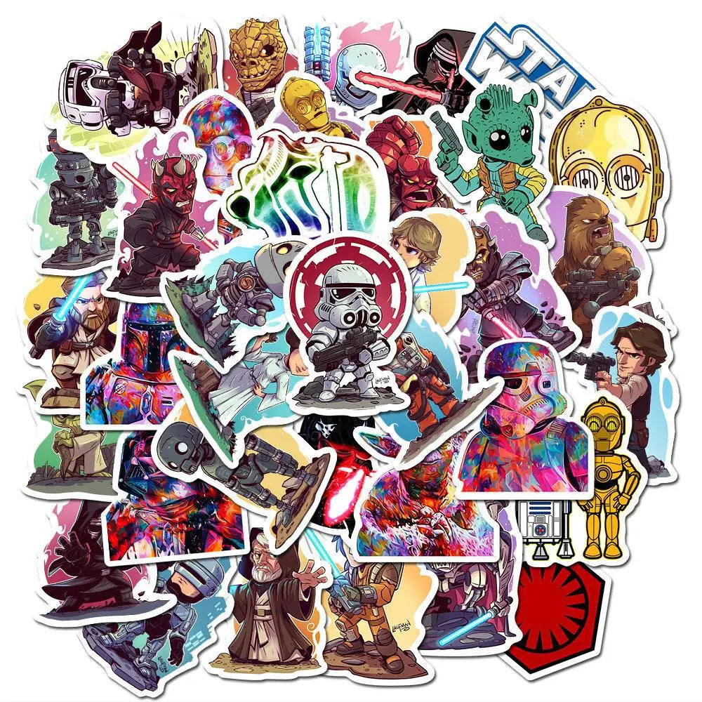 Star Wars 50 PCS Cartoon Sticker DIY Diary Laptop Luggage Skateboard Graffiti Decals Fun for Kid Toys BirthdayGift