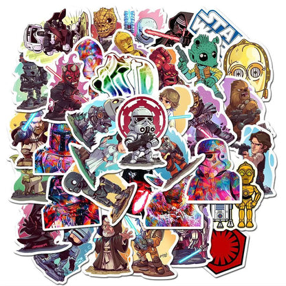 Star Wars 50 PCS Cartoon Sticker DIY Diary Laptop Luggage Skateboard Graffiti Decals Fun for Kid Toys BirthdayGift