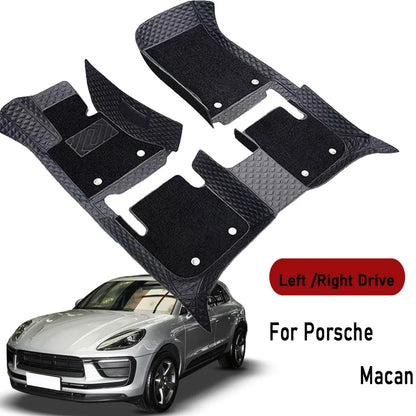Car Floor Mats for Porsche Macan 2014 2015 2016 2017-2026 Custom Auto Foot Pads Automobile Carpet Cover Interior Accessories