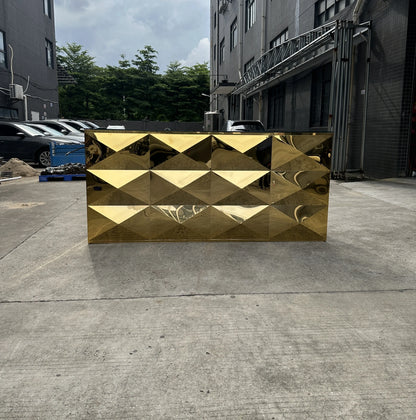Modern Style High-quality Glass Topped Stainless Steel Wedding Counter Table for Events/decorations/weddings/parties