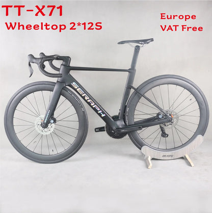 Bicycle Full Carbon Light Weight Road Bike With WheelTop Wireless Electric Group Set carbon wheels TT-X71