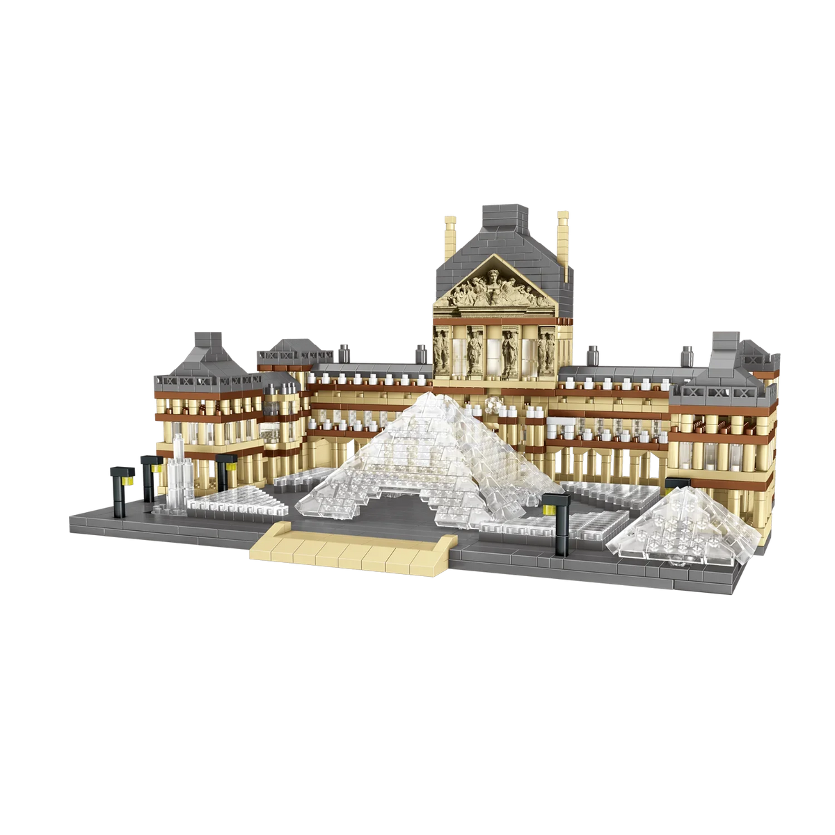 3377PCS Louvre Model Building Blocks World Famous Attractions Architectural Model Street View Bricks DIY Toys Gifts For Teenager