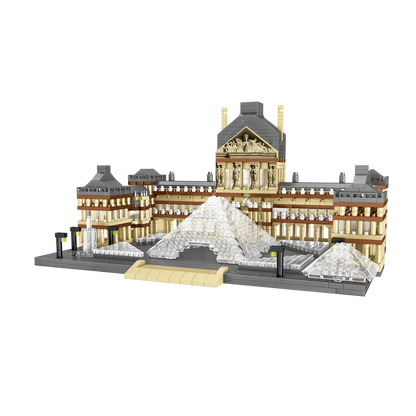 3377PCS Louvre Model Building Blocks World Famous Attractions Architectural Model Street View Bricks DIY Toys Gifts For Teenager