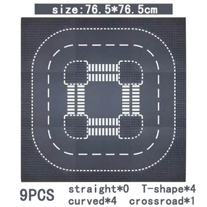 City Road Street Baseplate Straight Crossroad Curve T-Junction Building Blocks Base Plates Construction for Children Kids