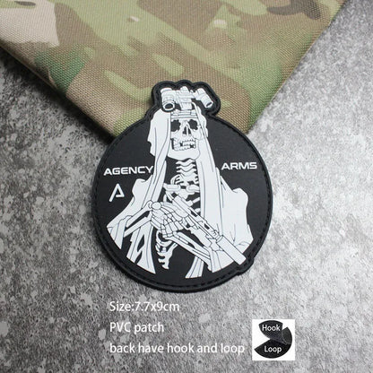 New Design High-Quality PVC Three-Dimensional BABAYAGA Pencil Grocope Soft Rubber Morale Armband Backpack With Hook Loop Patch