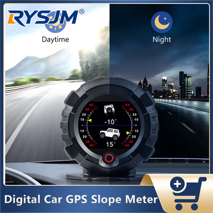 X95 Car GPS Slope Meter Digital Head Up Display Inclinometer Speedometer Off-road Car Pitch Slope Angle Meter Altitude Latitude