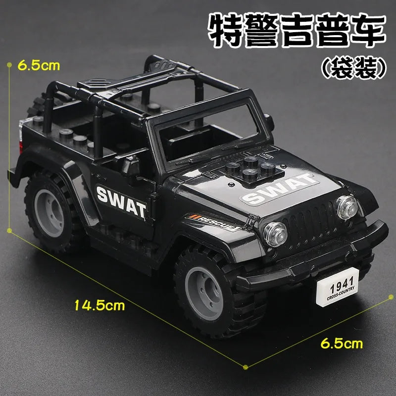 World War II TBS Commandos Military Hammer Armored Vehicle Building Block Kit Military Soldiers Transport Chariot Model Toy Gift