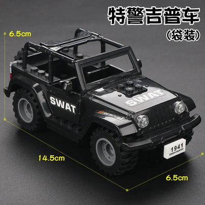 World War II TBS Commandos Military Hammer Armored Vehicle Building Block Kit Military Soldiers Transport Chariot Model Toy Gift