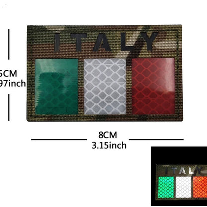 Italy Infrared IR Reflective Patch Italian Italia Sicily Sardinia Sicilia Flag Applique Badge Tactical Armband ITA GIS
