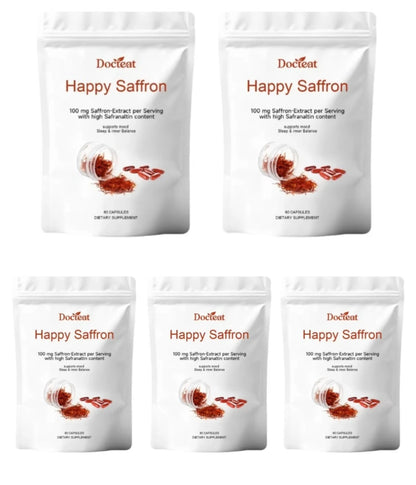 Saffron Extract Capsules for Mood Relaxation 100mg Per Serving High Safranal Saffron Raise Sleep Quality Stress Relief 60 Count