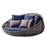 Outdoor sofa courtyard terrace leisure large round bed hotel open-air rattan bed outdoor garden sun room lounge chair sofa