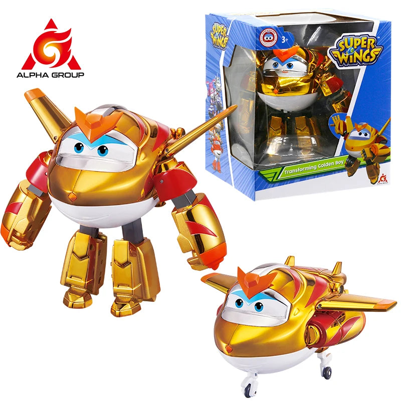 Super Wings 5 Inches Transforming Traver Transforms from Airplane to Robot in 10 Steps Deformation Action Figures Kid Toys Gift