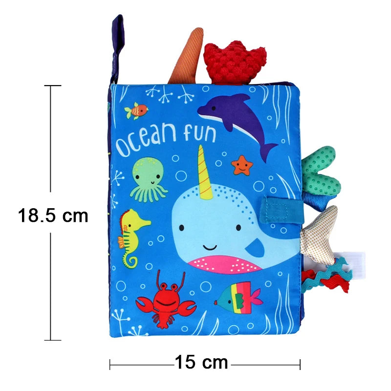 Soft Baby Books 3D Touch Feel High Contrast Cloth Book Sensory Early Learning Stroller Toys for Infant Toddler Gifts 0-12 Months