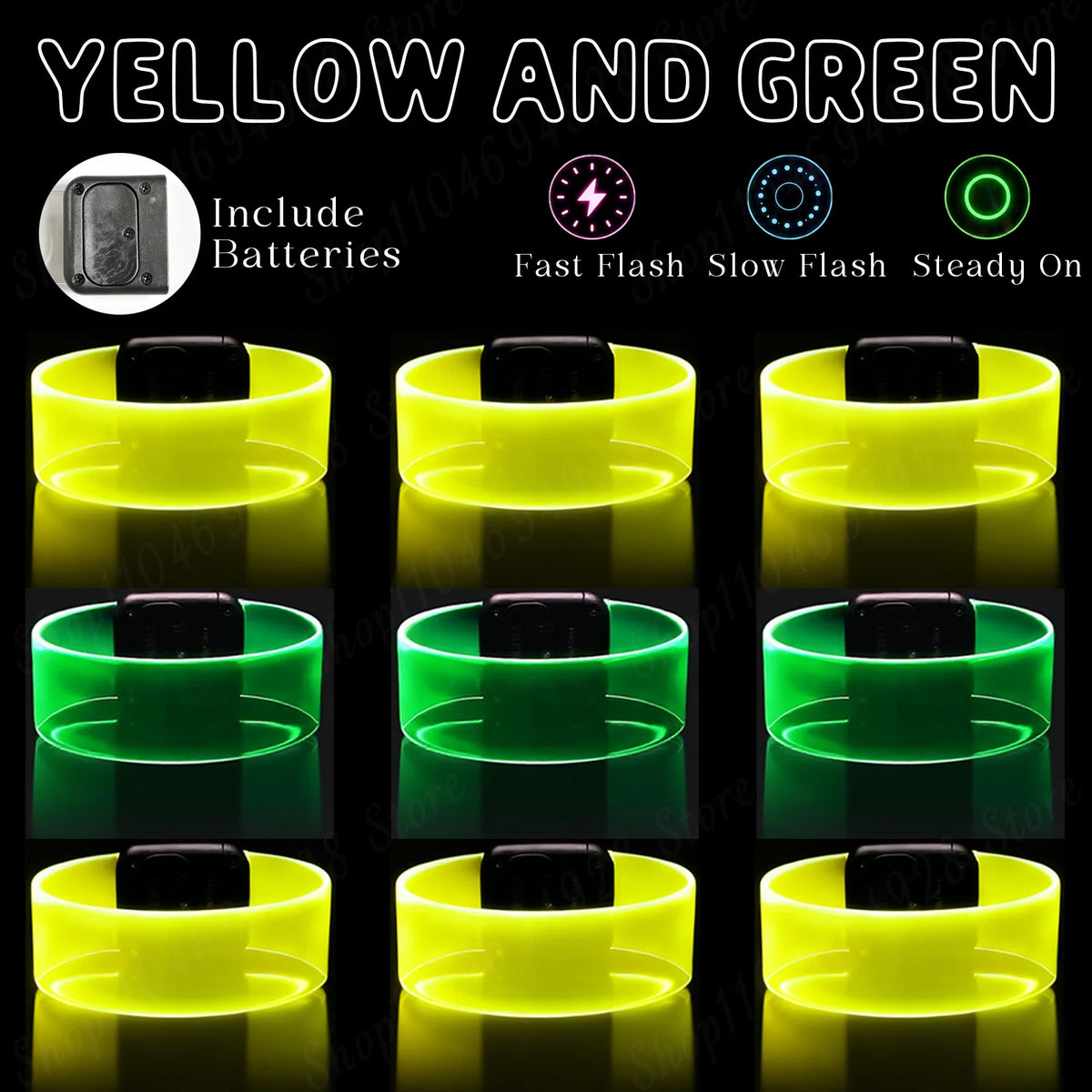 10-100Pcs LED Bracelets for Party Light Up Bracelets Magnetic Clasp LED Wristbands Bulk for Wedding Light Up Party Halloween