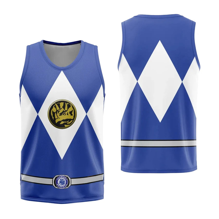 Bandai Periphery Power Rangers Gym Tank Top Anime Cosplay Costume Adult Kids Athleisure Vest Summer Quick-dry Soft Lightweight