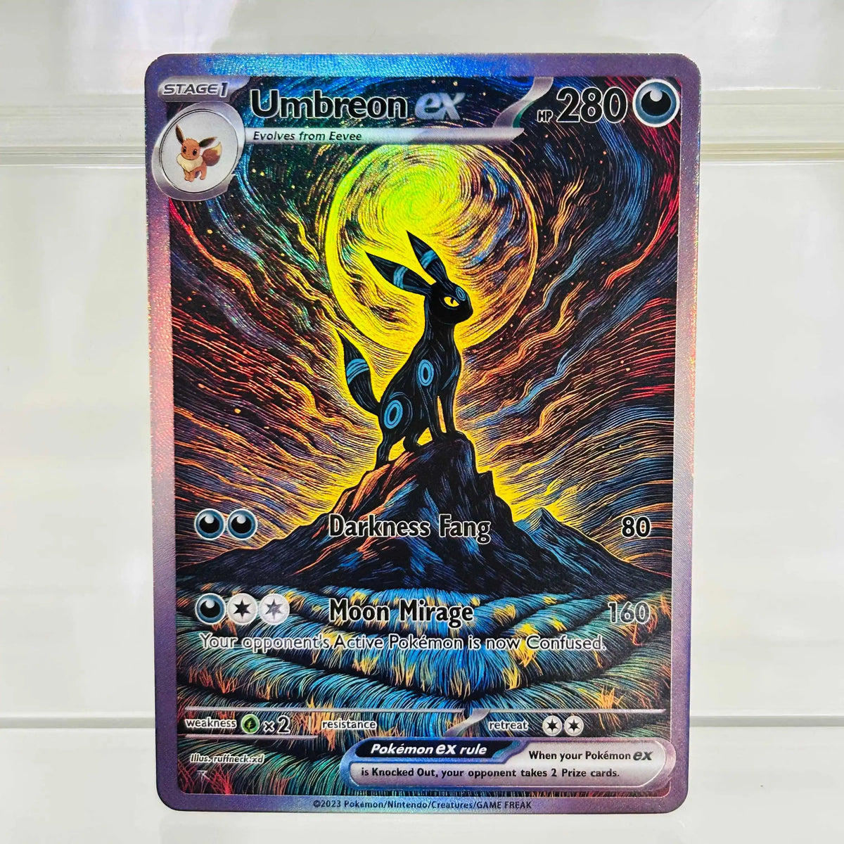 Dark Mewtwo ex English Version Collectible Grade DIY Foil Texture Nice Condition Premium Anime Collection Cards