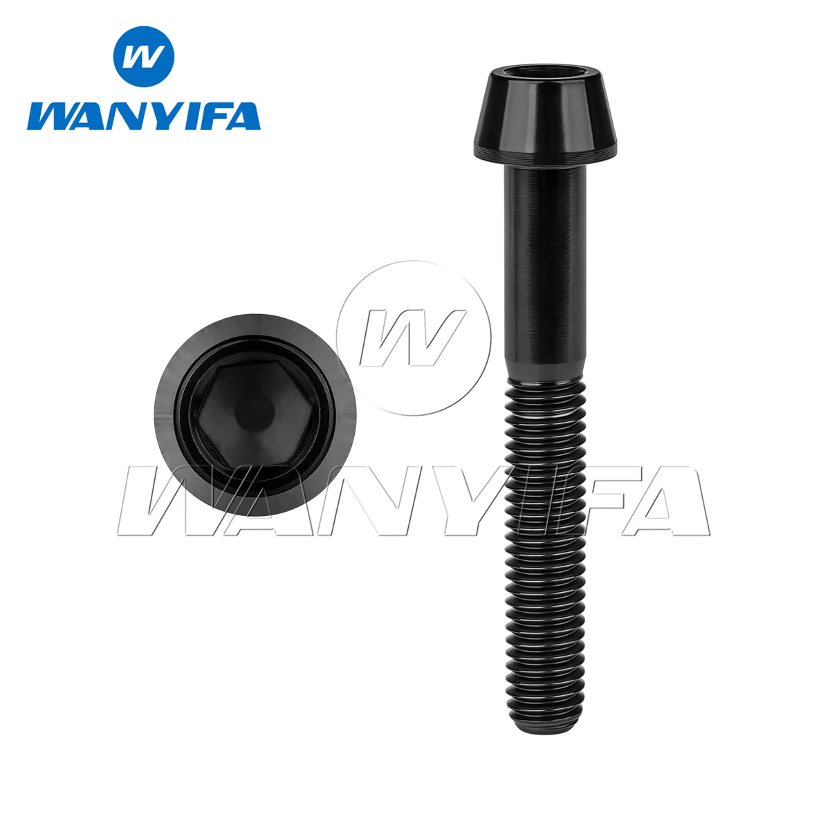 Wanyifa Titanium Bolts M8x 15 20 25 30 35 40 45 50 60 70mm Allen Key Taper Head Screw for Bicycle Motorcycle Car Ti Fastener