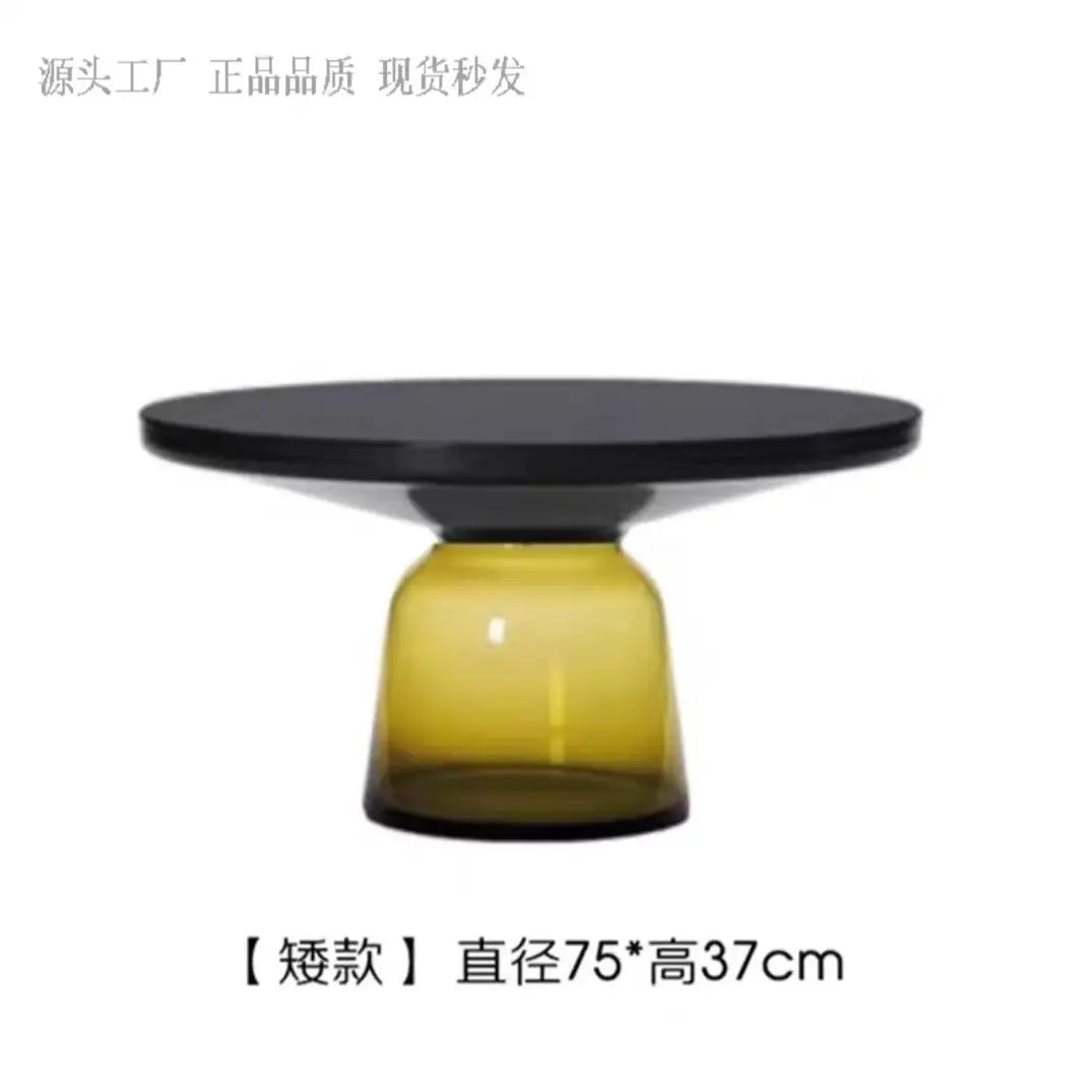Modern Light Luxury Glass Coffee Table Creative Living Room Balcony Colorful High-end Table on The New Nordic High-end