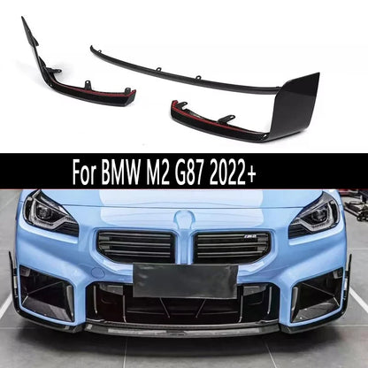 For BMW M2 G87 2022+ Carbon Fiber Car Front Bumper Diverter Spoiler Diffuser Front lip chin Shunt Auto Parts upgraded body kit