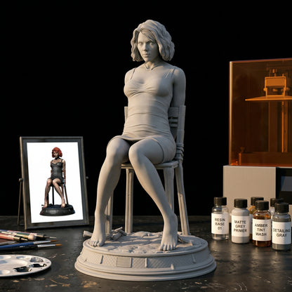 1/18 1/12 Natasha sit Unpainted Unassembled 3D Printing Model Garage Kits (Requires Painting and Assembly)