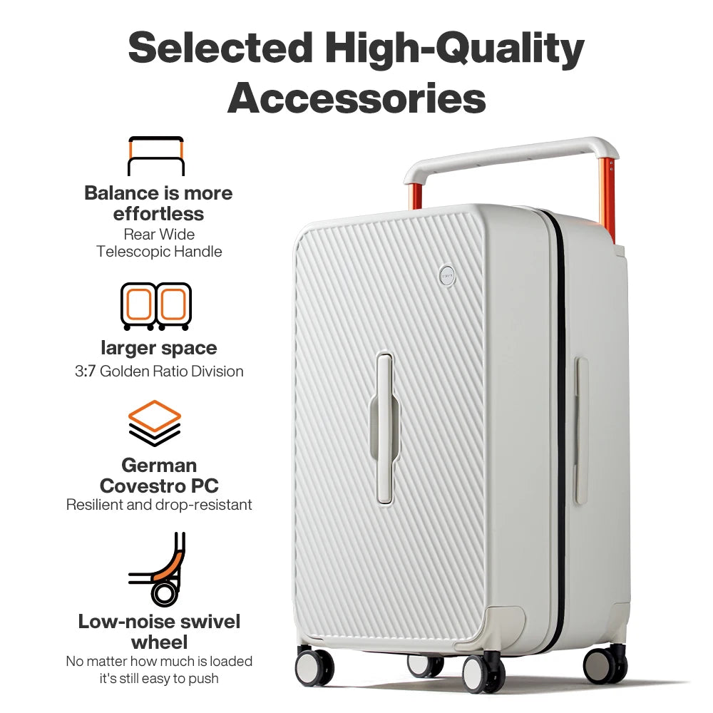 Mixi Large-Capacity Suitcase Trolley Case 26inch Checked in Hardside Rolling Wheels Luggage Wide Handle Travel Suitcases M9276DH