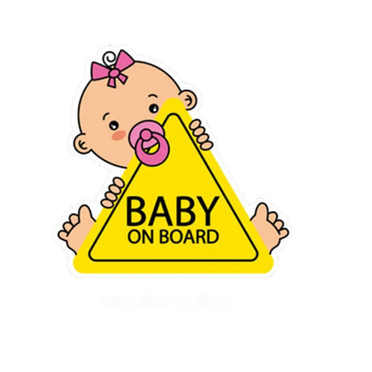 Baby On Board Car Warning Sticker Cute Cartoon Infant Pattern Waterproof Vinyl Decal Auto Window Exterior Decor