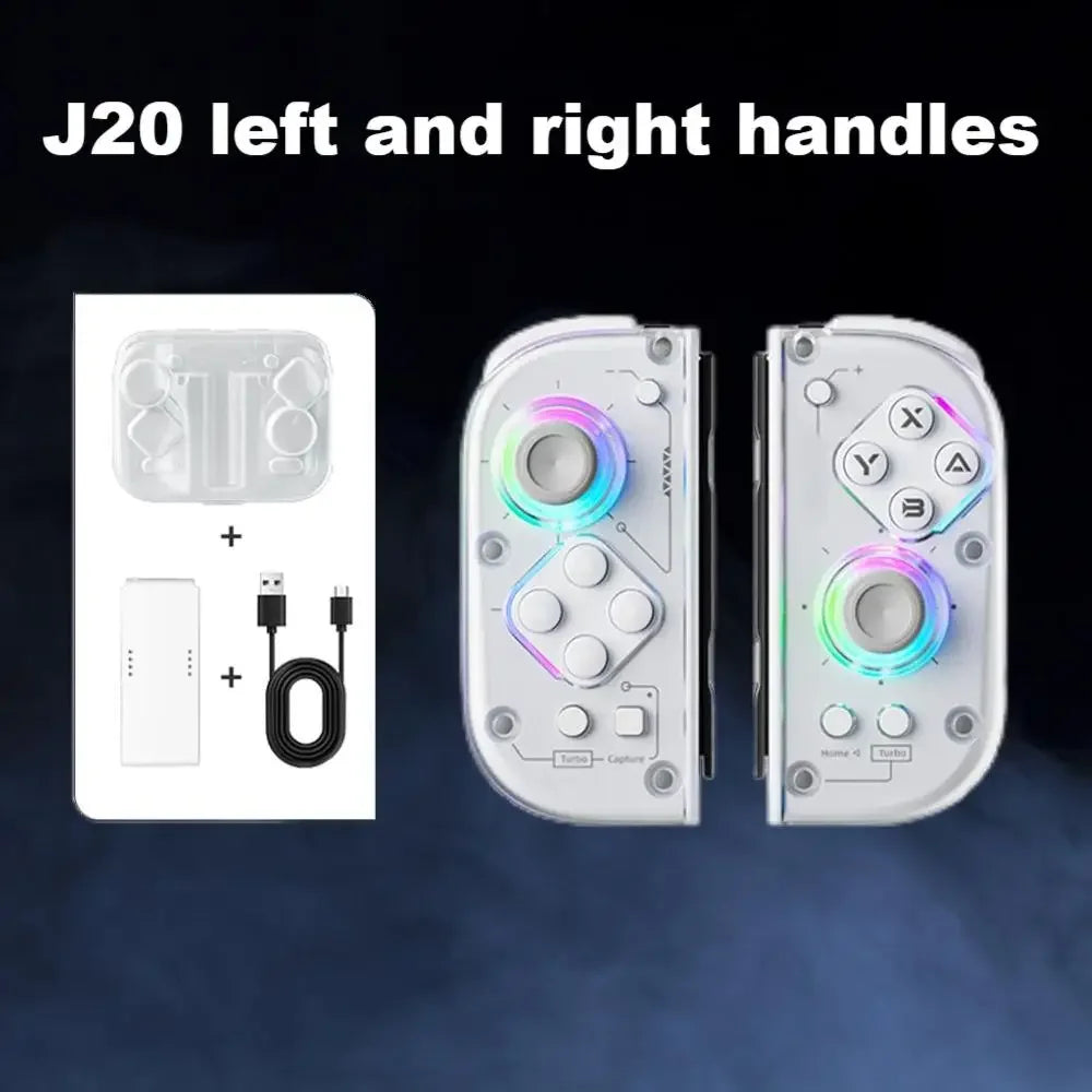 Retro Console Left And Right Aolion J20 Joy-Con Wireless Bluetooth Gamepad for Switch 2/1 PC iOS with Sensory Back Key
