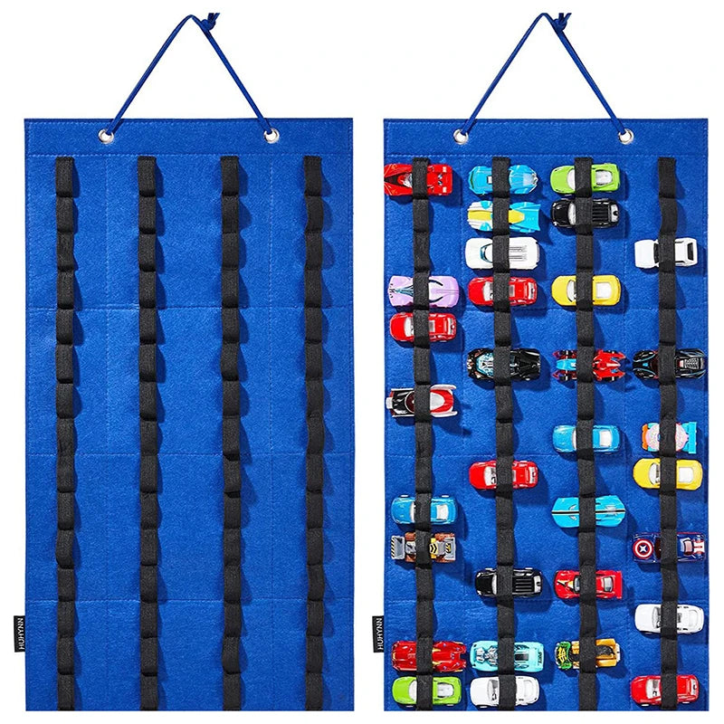【S】Hanging Organizer For Wall Mount Display Case Large Capacity Storage Box Bags Hold Up Toy Matchbox Cars Kids