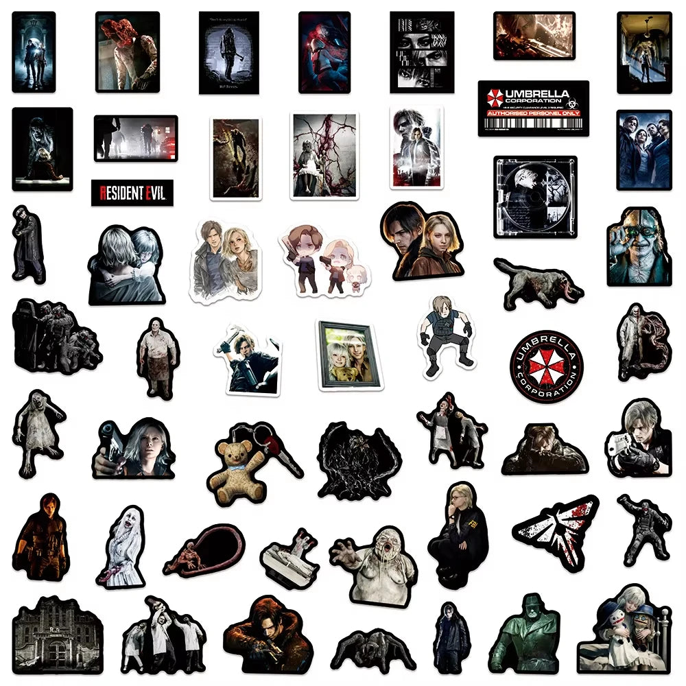 50PCS Resident Evil Requiem Game Graffiti Stickers Exquisite Fashion DIY Guitar Phone Laptop Suitcase Water Cup Skateboard Decal