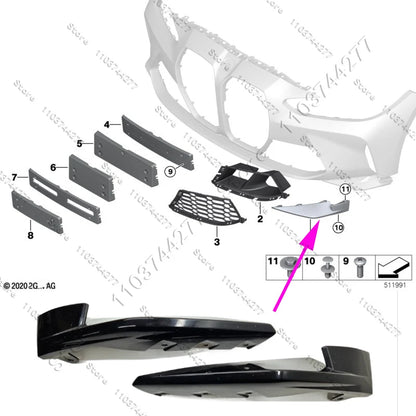 For 2021-2025 BMW Chass G80 G81 M3 G82 G83 M4 Front Bumper Lower Decorative Molded Panel 51118084177 51118084178