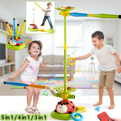 Musical Jump Sports Toys Multifunction Toss Ring Game Toy and Shooting Launcher for Kids Fitness Training Home Outdoor Game