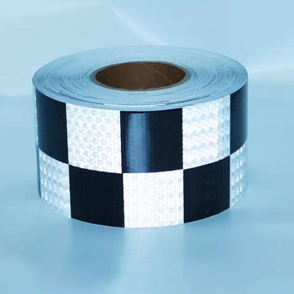PVC Reflective Sticker Square Grid Checkered Pattern Reflector Tape Red Yellow Fluorescent White Reflect Film For Truck Car Road