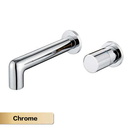 AITANA Luxury Chrome Brass Wall Mounted Bathroom Faucet Simple Design Embedded Single Handle Hot and Cold Water Basin Faucet
