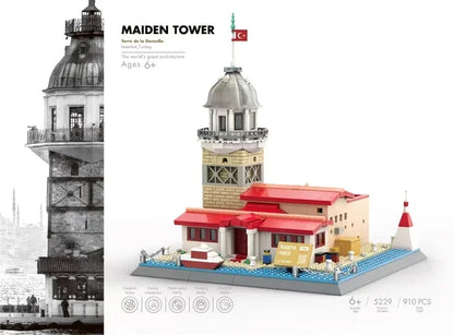 MOC World Famous Architecture Edifice Opera House Building Blocks Villa Savoye Bridge Tower Toy Children Birthday Christmas Gift
