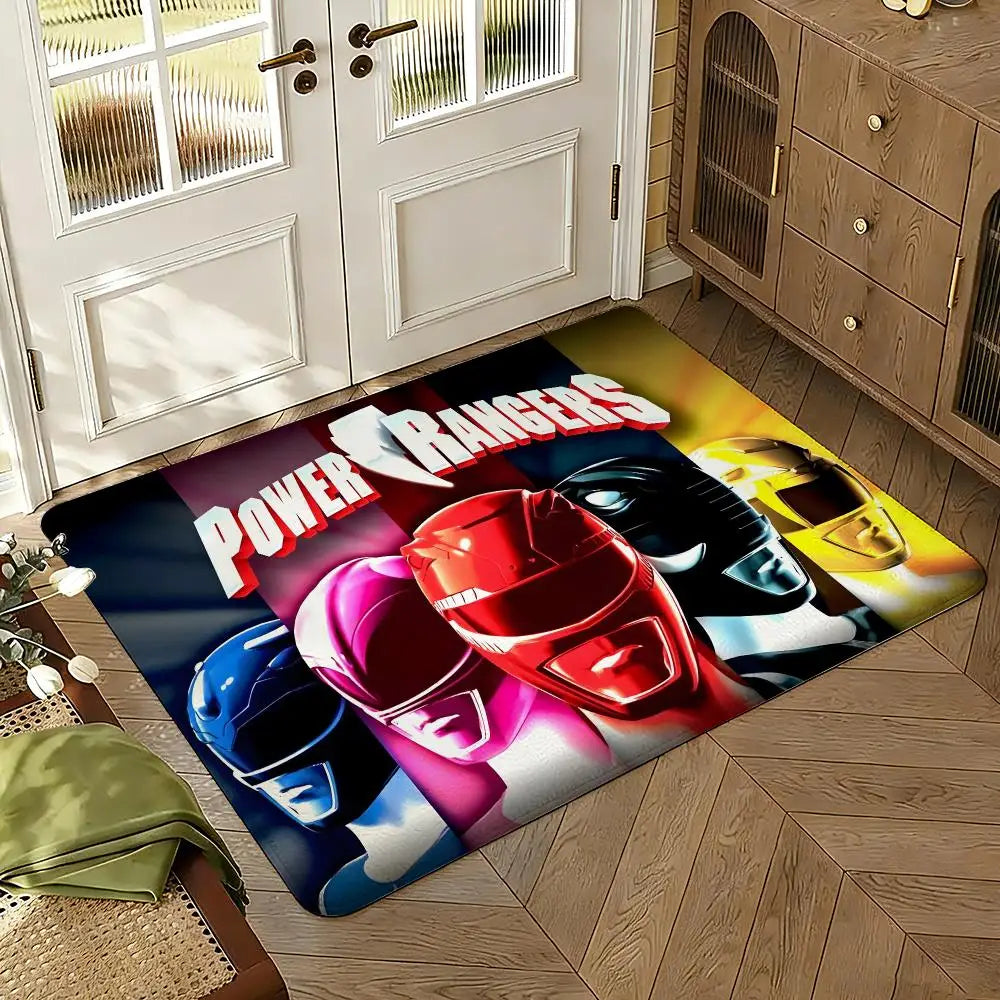 TV M-Mighty M-MorphinS Power Rangers Thickened Absorbent Non-Slip Floor Mat Bedroom Living Room Door Mat Flannel Rug