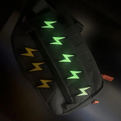 Super Lightning Caution Thunder Glow PVC Patches Tactical Morale Emblem Functional Packaging Decoration Sticker HookLoop Patches