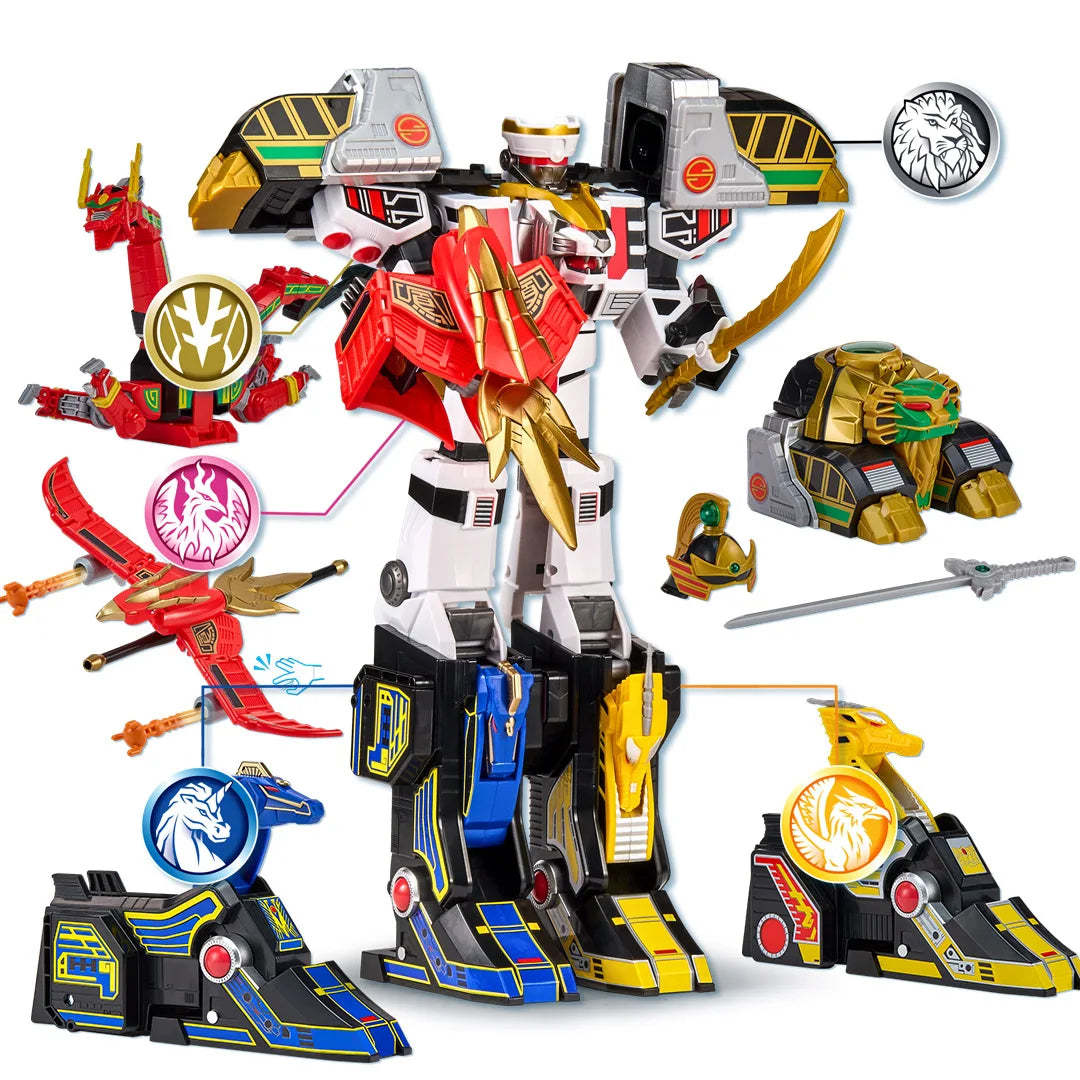 Playmates Power Rangers Mega Thunderzord Action Figure Re-Ignition Ultimate Combiner Robot Collect Lord Zedd Tigerzord Dinozords