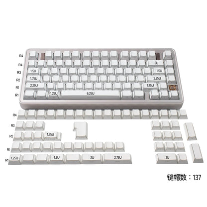 137 Keys Shadow Keycap Side Print Edge Backlit Keycaps Cherry Profile PBT Shine Through White Keycaps For MX Mechanical Keyboard