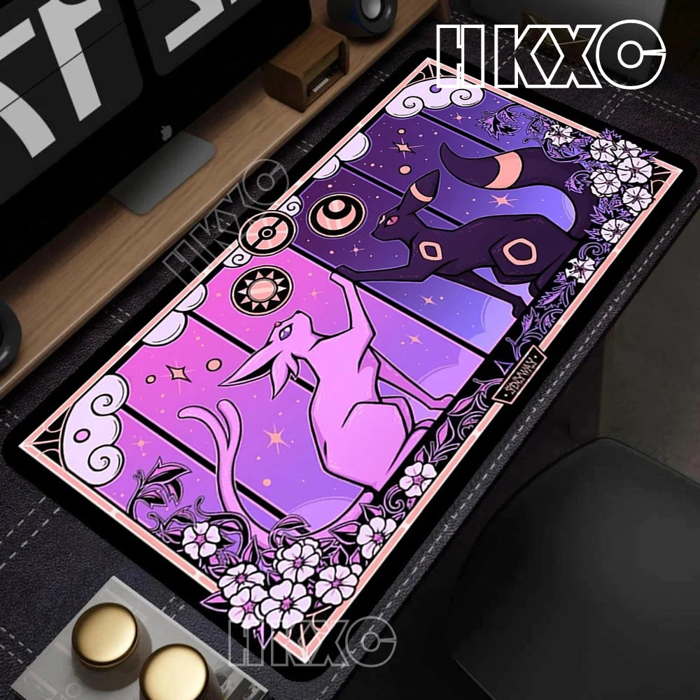 Game Card Pad Gaming Carpet Anime Keyboard Pads Pokemon Eevee Mousepad Gamer Mouse Pads Laptop Extended Desk Mat PC Cabinet Rug