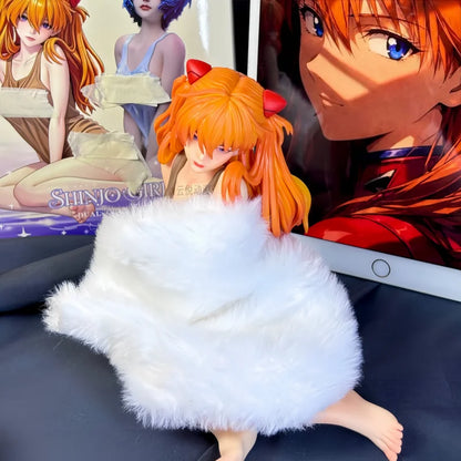 Anime Action Figure Collectible Asuka Langley Soryu Casual Loungewear Sitting Pose Model Desktop Decoration Gift For Anime Fans